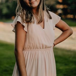 LULUs Blush short sleeve Maxi dress